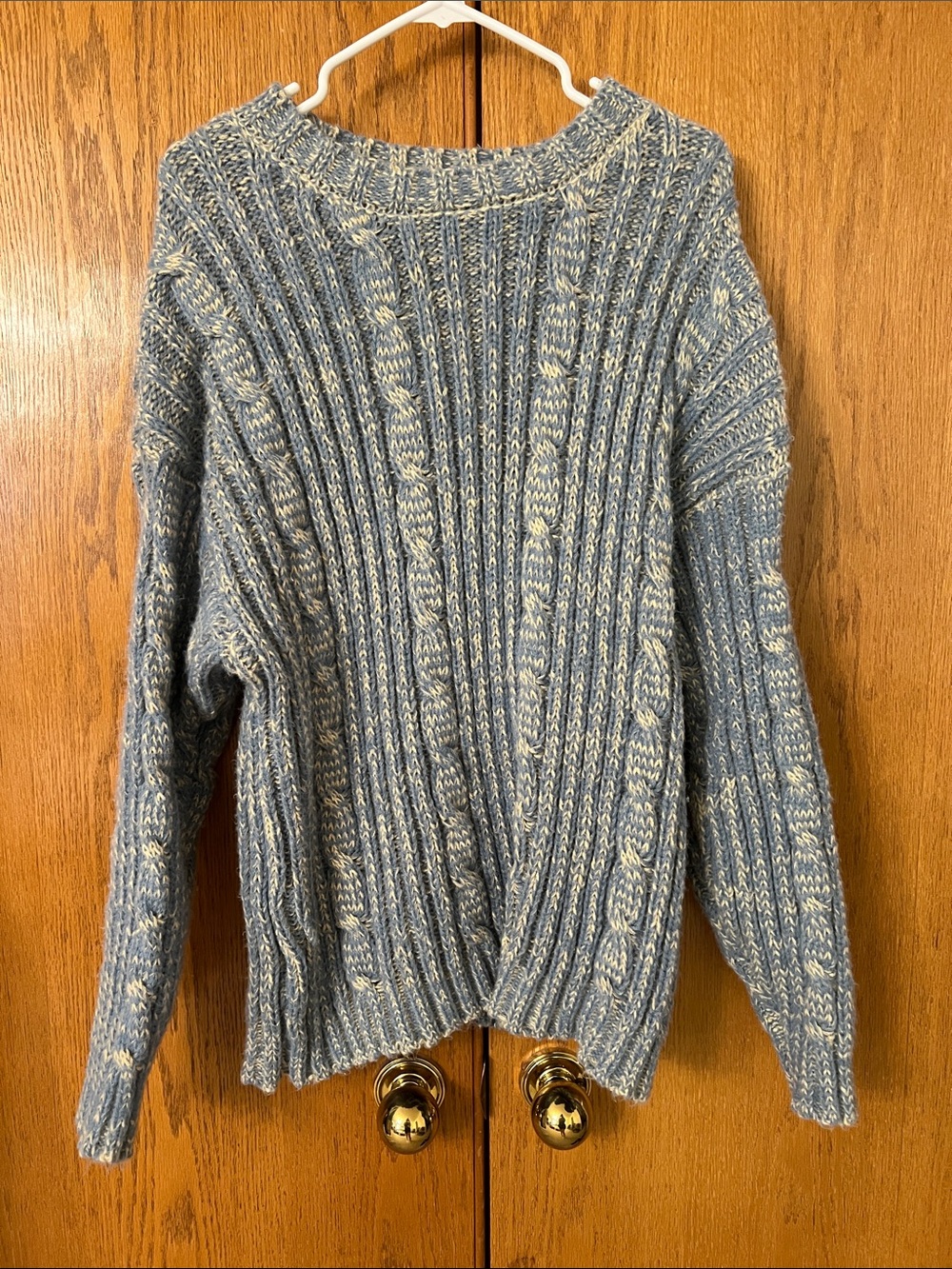 Cozy Blue Cable Knit Women's Sweater